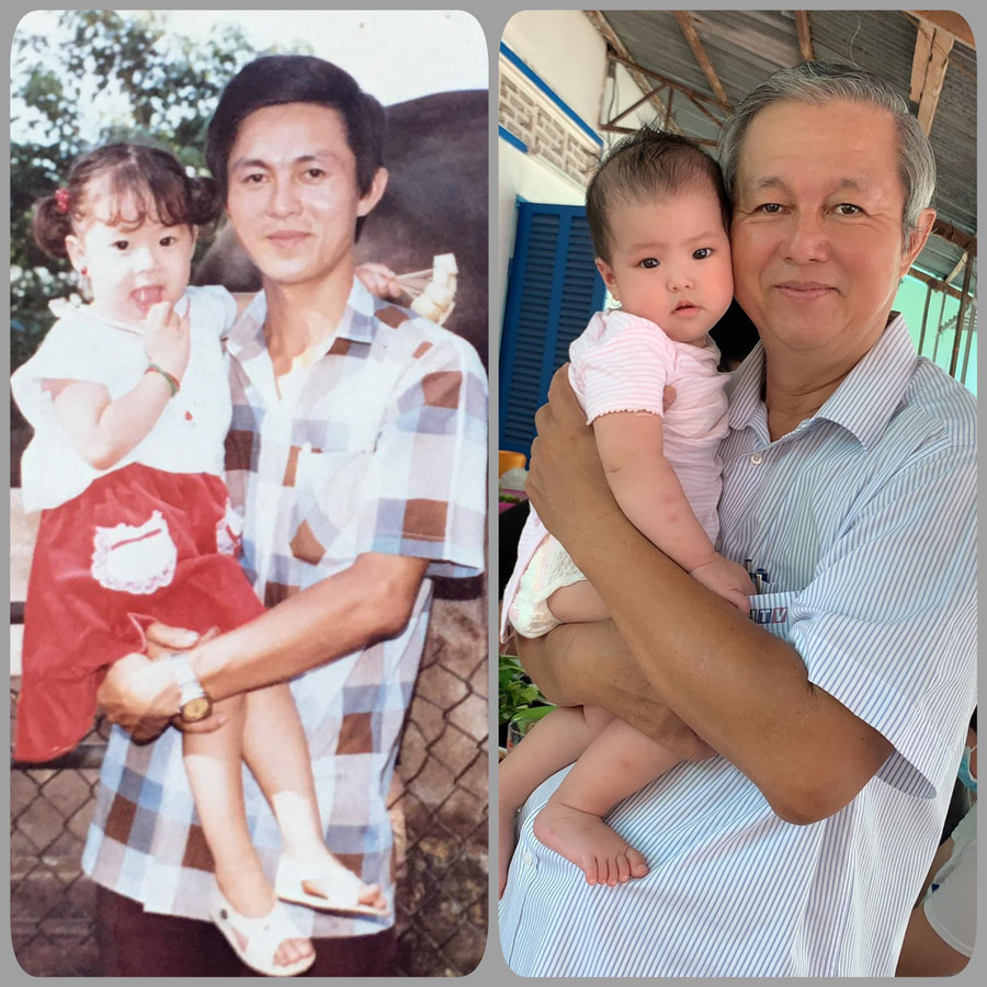 Nhân ngày của cha, Lê Phương khiến fan thích thú khi đăng ảnh lúc còn bé. ẢNH: FBNV