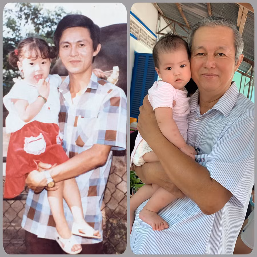 Nhân ngày của cha, Lê Phương khiến fan thích thú khi đăng ảnh lúc còn bé. ẢNH: FBNV