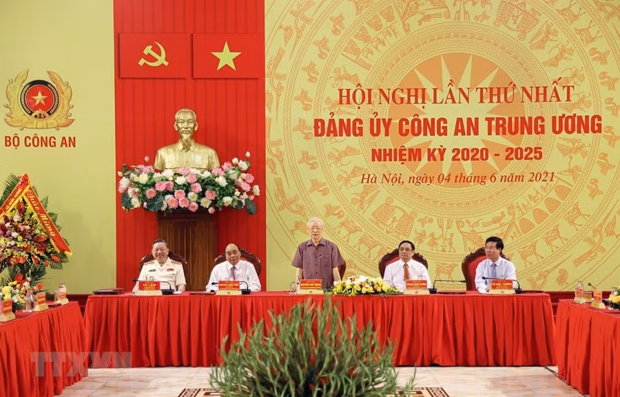 Tổng Bí thư Nguyễn Phú Trọng phát biểu tại buổi lễ. (Ảnh: Trí Dũng/TTXVN)