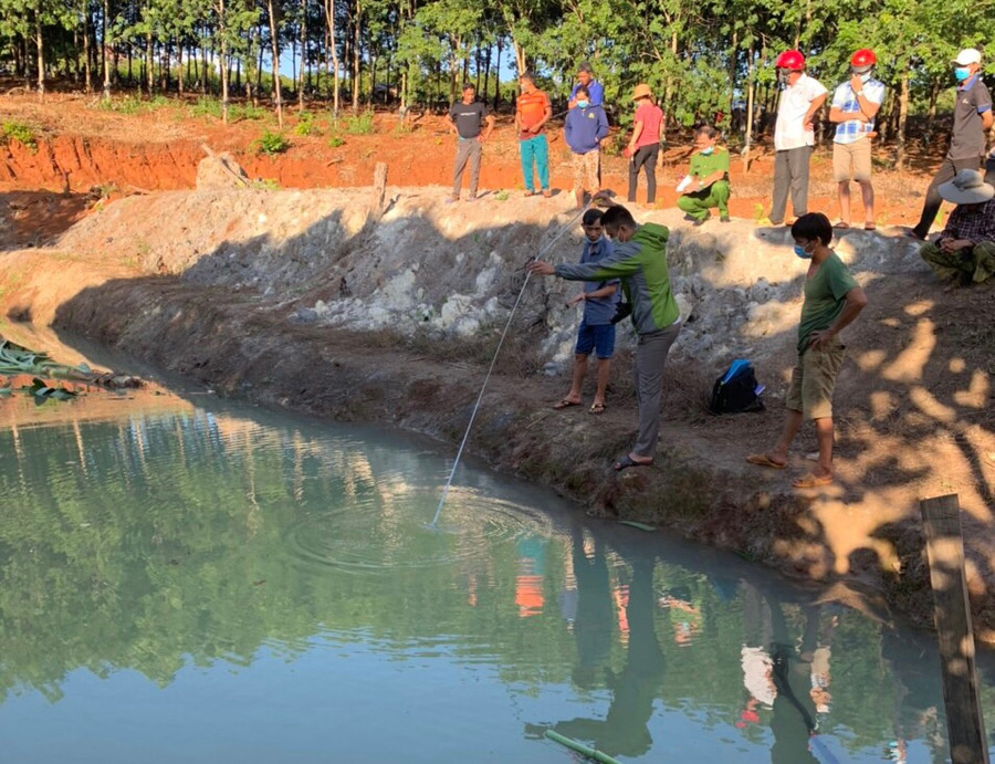 Hồ nước nơi cháu T. tử vong