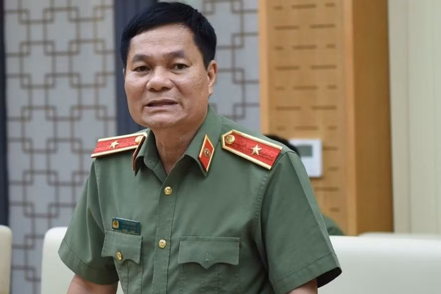  Thiếu tướng Lê Minh Mạnh thông tin về vụ việc tấn công Báo điện tử VOV. Ảnh: V.Dũng