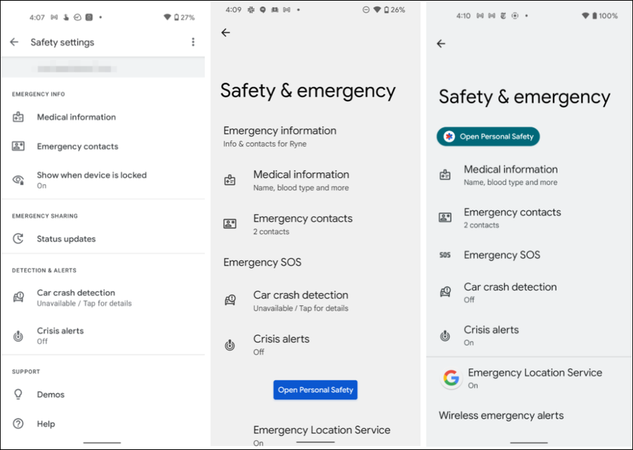 Menu khẩn cấp mới trên Android 12 - Ảnh chụp màn hình