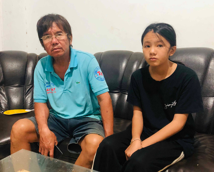 6-6 Em Hoàng Kiều Thùy vẫn chưa hết sợ hãi khi nhắc lại chuyện suýt bị đuối nước. Ảnh T.B