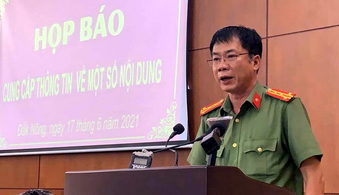 Đại tá Hồ Quang Thắng phát biểu tại buổi họp báo. ẢNH: THANH QUÂN Đại tá Hồ Quang Thắng phát biểu tại buổi họp báo. ẢNH: THANH QUÂN