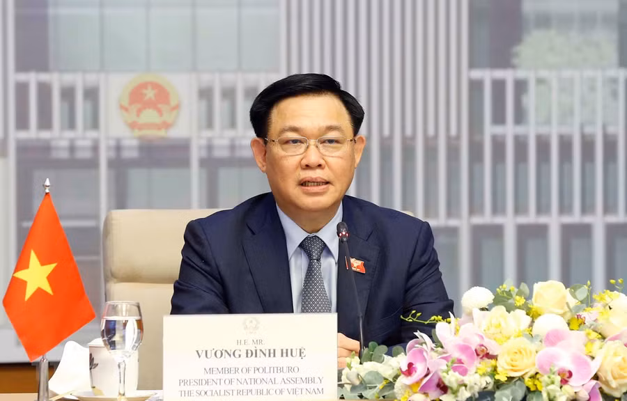 Chủ tịch Quốc hội Vương Đình Huệ phát biểu. (Ảnh: Doãn Tấn/TTXVN)