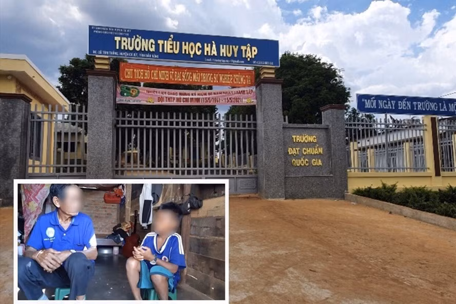 Một góc trường tiểu học Hà Huy Tập (xã Tâm Thắng, huyện Cư Jut, tỉnh Đắk Nông), nơi xảy ra vụ việc. Ảnh: B.T