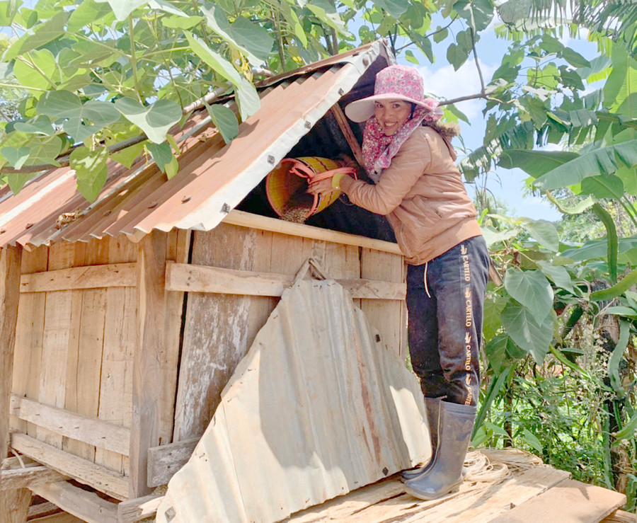 “Kho thóc tình thương” của làng Pơ Nang (xã Kon Thụp, huyện Mang Yang). Ảnh: Nhật Hào