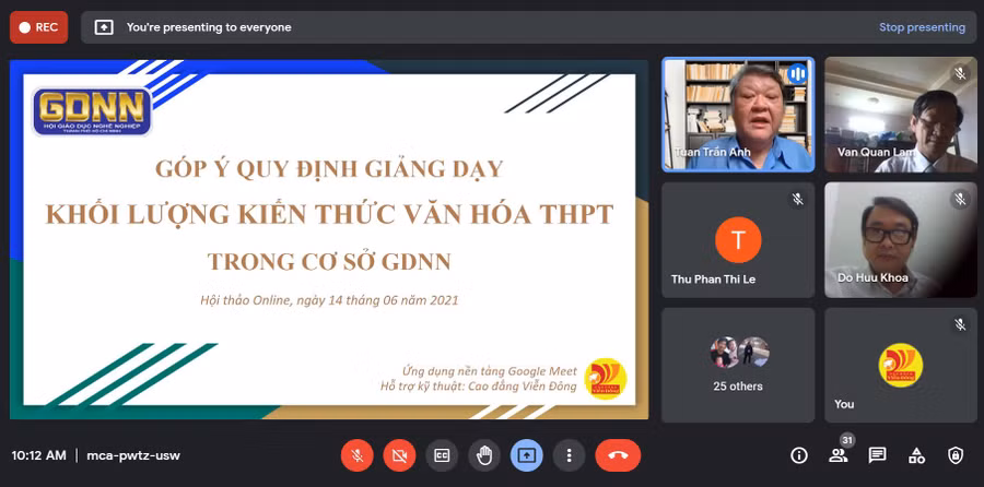 Buổi họp trực tuyến có sự tham gia của nhiều trường CĐ, trung cấp