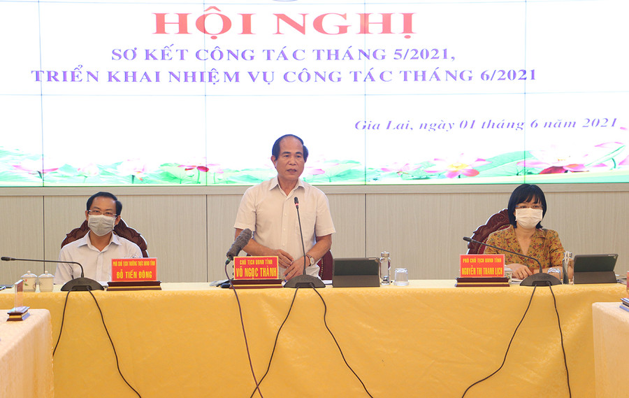 Chủ tịch UBND tỉnh Võ Ngọc Thành phát biểu kết luận hội nghị. Ảnh: Quang Tấn Chủ tịch UBND tỉnh Võ Ngọc Thành phát biểu kết luận hội nghị. Ảnh: Quang Tấn