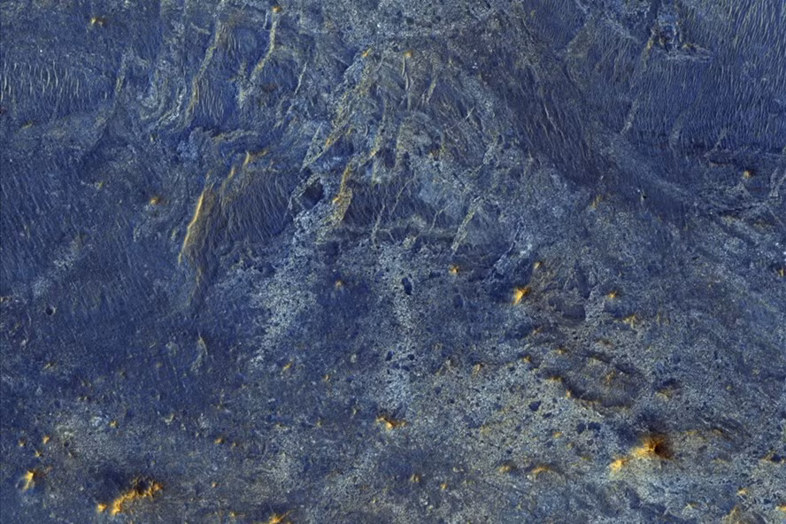 Ảnh sao Hỏa khi nhìn từ quỹ đạo đã qua xử lý. Ảnh: NASA