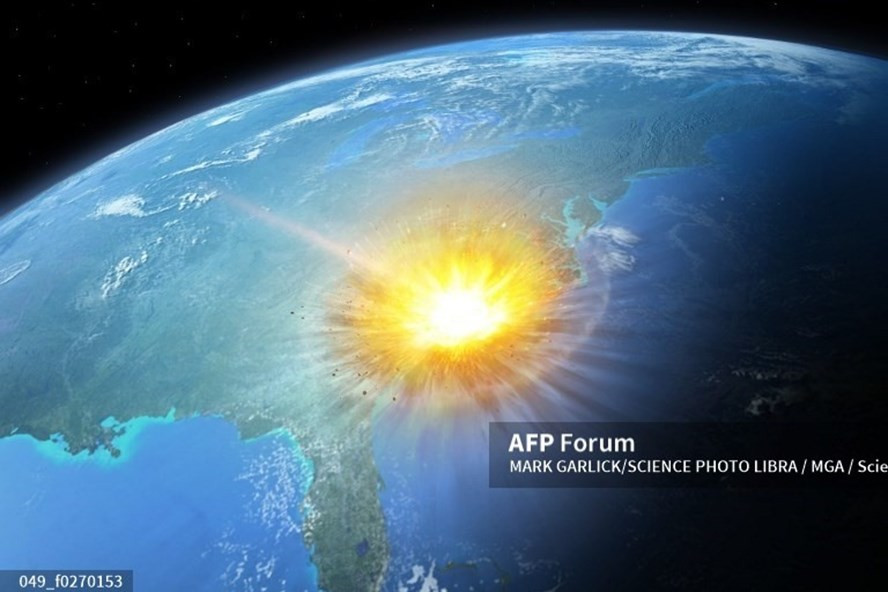 Mô phỏng một tiểu hành tinh va vào Trái đất hiện đại. Ảnh: AFP Mô phỏng một tiểu hành tinh va vào Trái đất hiện đại. Ảnh: AFP