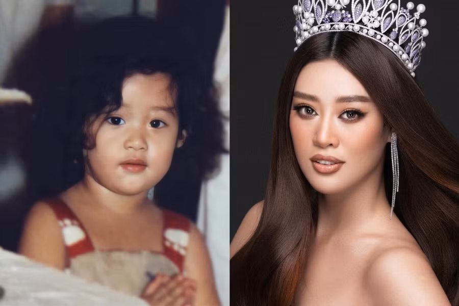 Tham gia vào trào lưu này, Khánh Vân đăng tải loạt ảnh lúc bé của mình trên trang cá nhân. Trước đây, mỹ nhân sinh năm 1995 sở hữu gương mặt bầu bĩnh, đáng yêu. Càng trưởng thành, các đường nét trên gương mặt của cô sắc nét hơn. Ngoài nhan sắc xinh đẹp, Khánh Vân còn sở hữu chiều cao nổi bật 1,76m, số đo ba vòng 83-61-95. ẢNH: FBNV