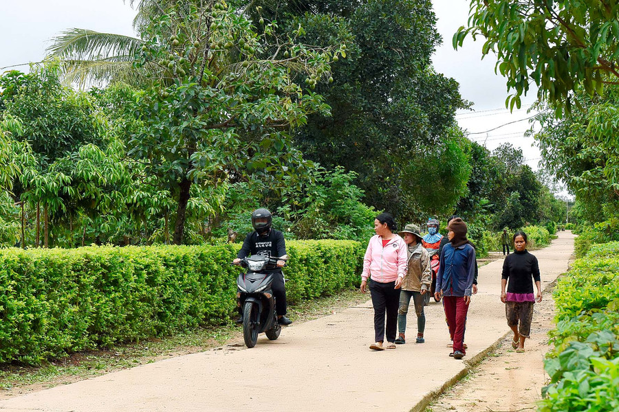 1+4. Hiện nay, các tuyến đường giao thông từ huyện Mang Yang đến trung tâm xã Đak Ta Ley đã được nhựa hóa; đường trục thôn trong xã 21 km được cứng hóa bằng bê tông xi măng. (theo chị dùng ảnh 4)