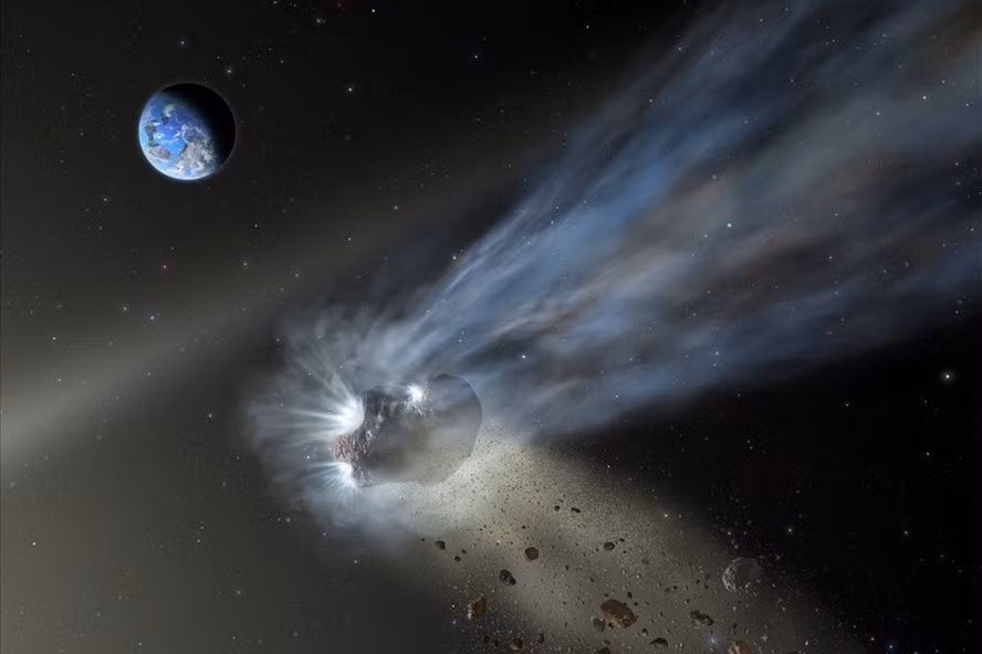 Hình minh họa một sao chổi từ đám mây Oort đi qua Hệ Mặt trời. Ảnh: NASA