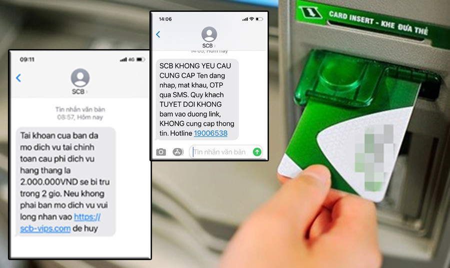 Hình ảnh tin nhắn anh Thanh Hiếu nhận được từ ngân hàng, trong đó tin đính kèm đường link là giả mạo- Ảnh: T.X - Ngọc Thắng Hình ảnh tin nhắn anh Thanh Hiếu nhận được từ ngân hàng, trong đó tin đính kèm đường link là giả mạo- Ảnh: T.X - Ngọc Thắng