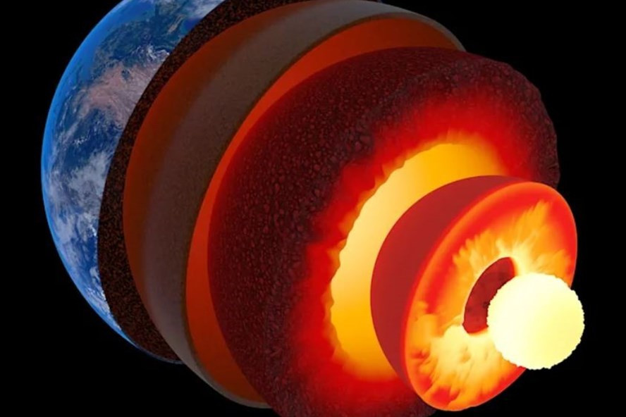 Ảnh minh họa các lớp bên trong Trái đất. Ảnh: AFP/Getty