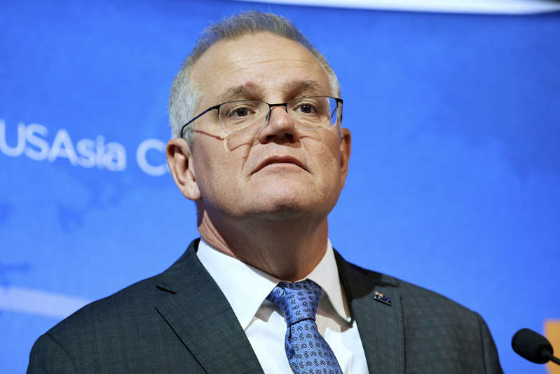  Thủ tướng Úc Scott Morrison đề nghị WTO trừng phạt Trung Quốc. Ảnh: AP