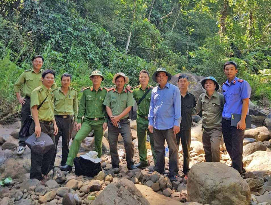 Lực lượng chức năng huyện Kbang thường xuyên tuần tra, kiểm soát bảo vệ rừng. Ảnh: Lê Anh lực lượng chức năng huyện thường xuyên tuần tra, kiểm soát bảo vệ rừng