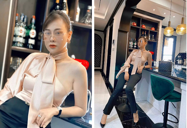 Trong tuần qua, cô nàng ghi điểm nhờ diện kiểu áo thiết kế bất đối xứng kết hợp với quần âu thanh lịch. Trang phục tôn khéo làn da trắng mịn và vóc dáng thon gọn của nữ diễn viên.