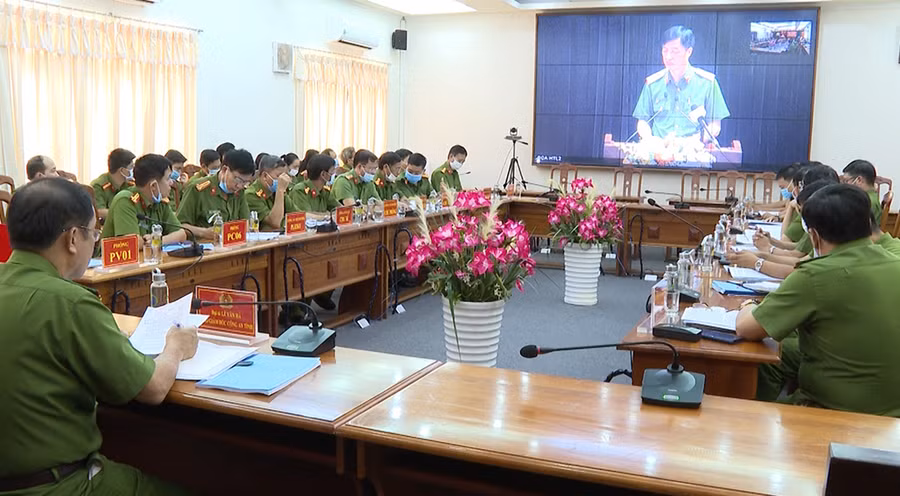 Quang cảnh buổi tập huấn tại điểm cầu Công an tỉnh Gia Lai. Ảnh: Thúy Trinh