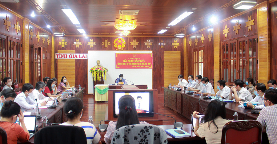 Quang cảnh hội nghị tại điểm cầu tỉnh Gia Lai. Ảnh: Hồng Thi Quang cảnh hội nghị tại điểm cầu tỉnh Gia Lai. Ảnh: Hồng Thi