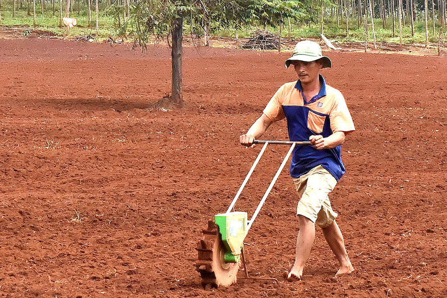 Nông dân huyện Đức Cơ chuẩn bị đất để gieo trồng đậu phộng. Ảnh: Đức Thụy  Nông dân huyện Đức Cơ chuẩn bị đất để gieo trồng đậu phộng. Ảnh: Đức Thụy