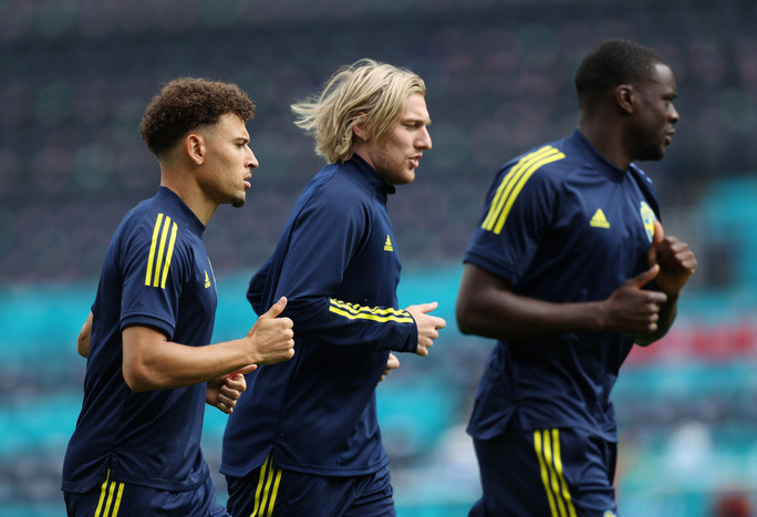 Đội tuyển Thụy Điển tập luyện chuẩn bị cho trận đấu với Ukraine