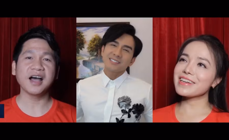 Ca sĩ Trọng Tấn, Đan Trường, Lan Anh cùng tham gia hoà giọng trong MV.