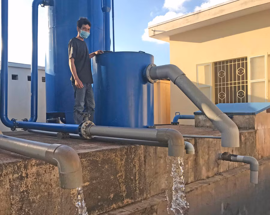 Công trình cấp nước sinh hoạt tập trung thôn Bình An (xã Bàu Cạn, huyện Chư Prông). Ảnh: Nguyễn Diệp