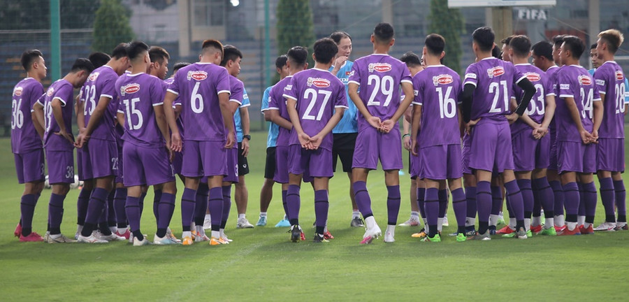 Đội U.22 Việt Nam tập trung hồi tháng 5.2021. ẢNH: HOÀNG QUÂN