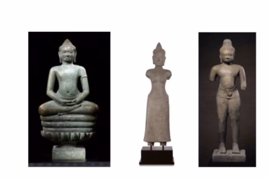 Một số cổ vật được Mỹ trả lại cho Campuchia. Ảnh: manhattanda.org