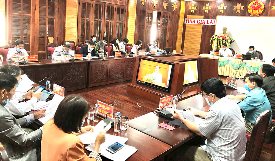  Quang cảnh tại điểm cầu Gia Lai. Ảnh: Lê Nam