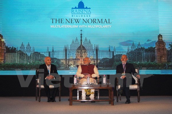 Thủ tướng Ấn Độ Narendra Modi tại cuộc đối thoại.