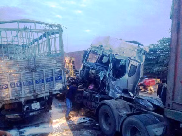 Hiện trường vụ tai nạn.