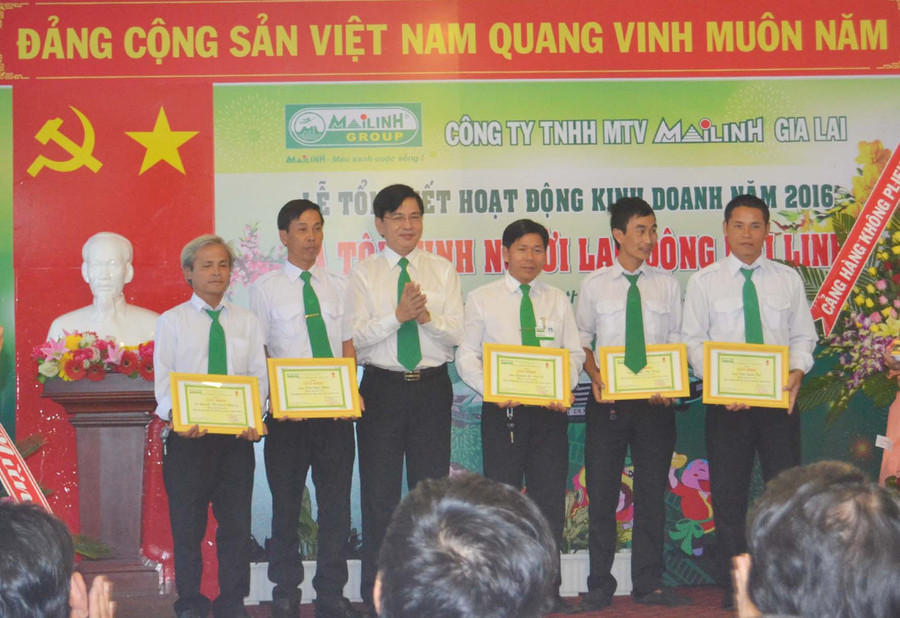  Tặng giấy khen cho người lao động có thành tích tốt trong Công ty. Ảnh: Lê Lan