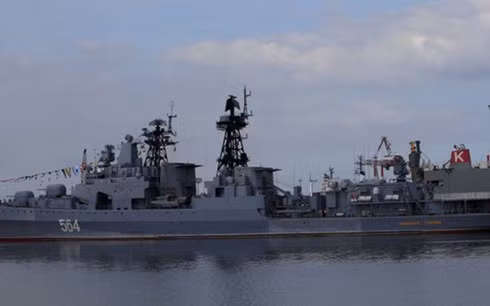 Chiến hạm Nga xuất hiện ở Philippines. Ảnh: ABC.