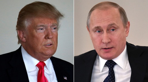 Tổng thống Mỹ Donald Trump và người đồng cấp Nga Vladimir Putin. Ảnh: AP.