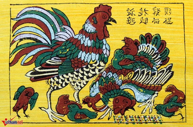 Hình ảnh bức tranh Đông Hồ 'Thư hùng'