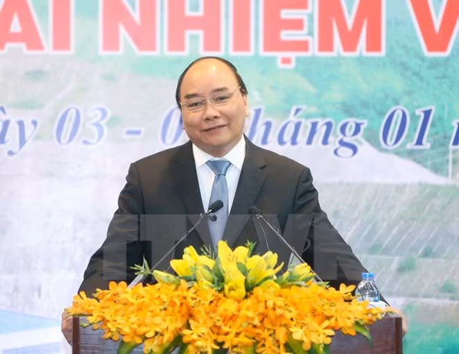 Thủ tướng Nguyễn Xuân Phúc phát biểu tại hội nghị. (Ảnh: Thống Nhất/TTXVN)