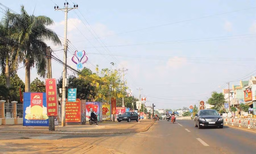  Một góc thị trấn Đak Đoa. (Ảnh: internet)