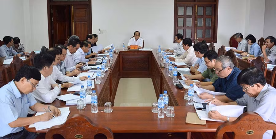 Quang cảnh cuộc họp Ban chỉ đạo Festival cồng chiêng Tây Nguyên tại Gia Lai 2018. Ảnh: Hoàng Ngọc