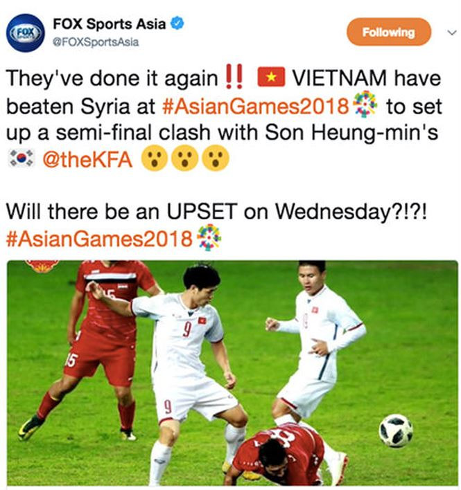FOX Sport Asia choáng với Olympic Việt Nam FOX Sport Asia choáng với Olympic Việt Nam