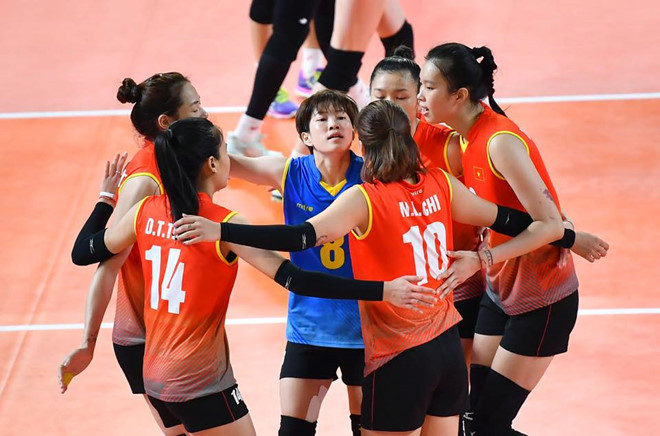ĐT bóng chuyền nữ Việt Nam lọt vào tứ kết tại ASIAD. Ảnh: AVC. ĐT bóng chuyền nữ Việt Nam lọt vào tứ kết tại ASIAD. Ảnh: AVC.