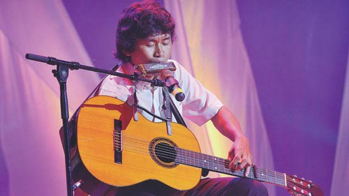 trong một lần biểu diễn ở chương trình "Người bí ẩn" (Ảnh do nhân vật cung cấp) trong một lần biểu diễn ở chương trình