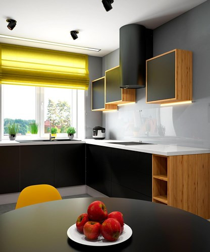 Tủ bếp trên có thiết kế độc đáo.