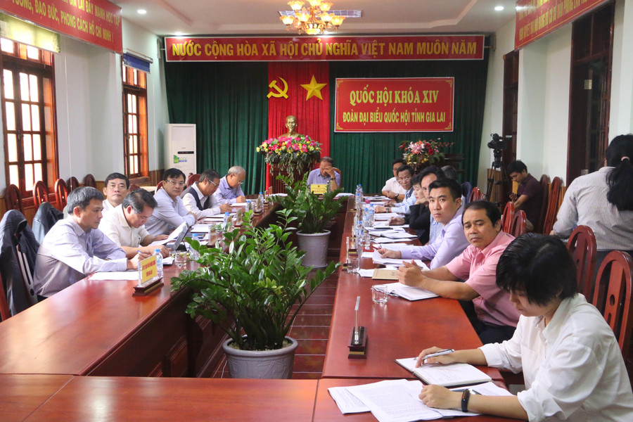 Quang cảnh phiên họp chất vấn phía đầu cầu Gia Lai. Ảnh: Q.T