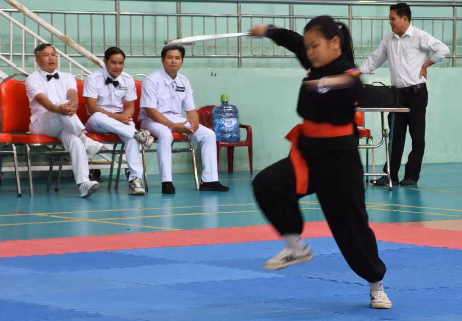 Vận động viên thi đấu tại giải. Ảnh: Hà Phương