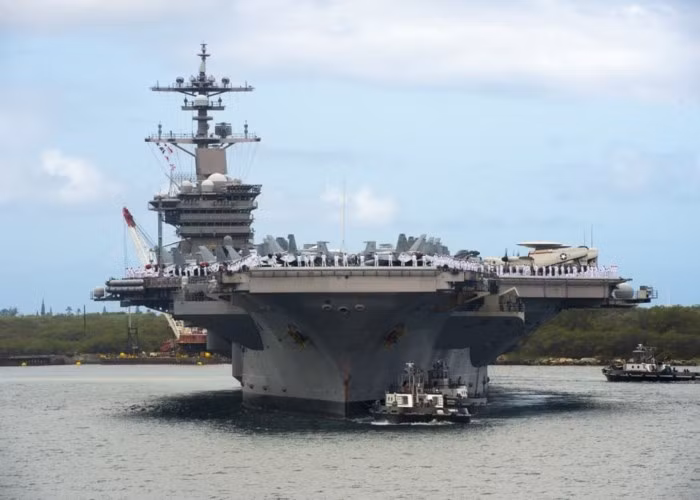 Mỹ đã rút lại lời mời Hải quân Trung Quốc tham gia RIMPAC 2018. Ảnh: Tàu USS Carl Vinson là một trong những tàu chiến tham gia tập trận này. Ảnh: Hải quân Mỹ