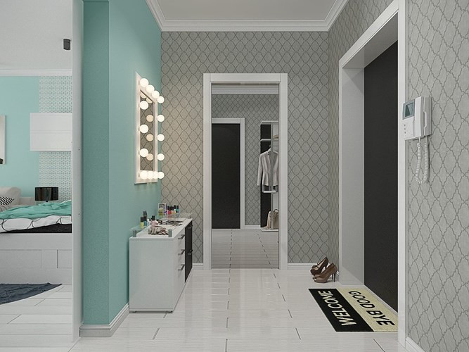 Một chiếc gương lớn đặt cạnh cửa ra vào giúp căn hộ “ăn gian” diện tích đáng kể. Một chiếc gương lớn đặt cạnh cửa ra vào giúp căn hộ “ăn gian” diện tích đáng kể.