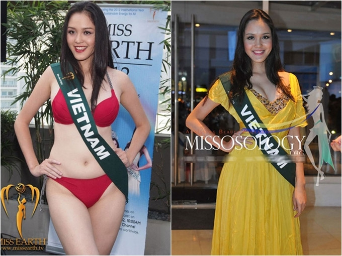 Á hậu 2 Hoa hậu Việt Nam 2012 Hoàng Anh cũng dự thi quốc tế ngay sau đăng quang. Tại Miss Earth 2012, cô vấp phải tranh cãi với thân hình có phần mũm mĩm, váy áo nhăn nhúm... Kết quả cô không đạt được thành tích nào.  Á hậu 2 Hoa hậu Việt Nam 2012 Hoàng Anh cũng dự thi quốc tế ngay sau đăng quang. Tại Miss Earth 2012, cô vấp phải tranh cãi với thân hình có phần mũm mĩm, váy áo nhăn nhúm... Kết quả cô không đạt được thành tích nào.